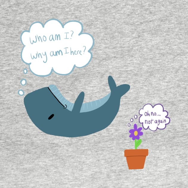 Falling Whale and Petunias by allysci